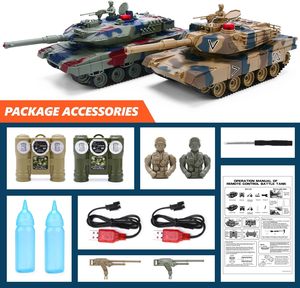 Ensemble de chars télécommandés Dwi Dowellin 1/24, chars de combat militaires avec fonction de pulvérisation, jouets militaires télécommandés, ensemble de chars de combat, 35 minutes de jeu - Product Image 6