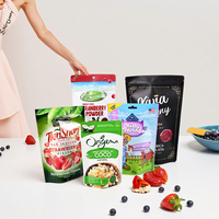 Pochette à collation en plastique PE recyclable sur mesure avec fermeture éclair, impression numérique, pochette verticale pour l'emballage de nourriture pour bébé et de sucre