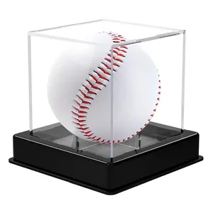 ऐक्रेलिक क्लियर काउंटर टॉप बेसबॉल क्यूब डिस्प्ले बॉक्स केस बेसबॉल होल्डर स्पॉट