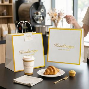 Custom Printed Eco-Friendly Biodegradable Kraft Paper Sandwich Donuts <b>Bread</b> Bakery Pastry Biscuits Doughnut Packaging <b>Bags</b> - Product Image 3