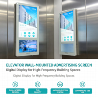 Peralatan Iklan Digital Signage Layar Ganda 21,5 inci, Pemasangan di Dinding, Layar LCD, Pemutar Iklan