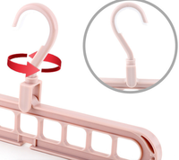 Cintre à vêtements multifonctionnel à 9 trous, rotatif à 360 degrés, pliable, en plastique durable, gain de place pour chambre, salon, armoire