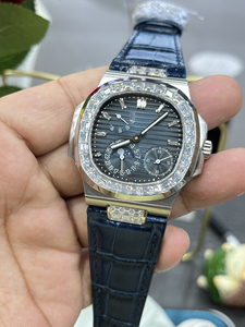 Orologio Subacqueo da Uomo in Moissanite, <span class=keywords><strong>Oro</strong></span> Bianco/Platino, Cinturino in Pelle, Quadrante in Cristallo Zaffiro, Alta Qualità Personalizzabile Multifunzione - Product Image 3