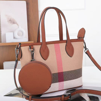 Großhandelsprodukte Chinesische Trendige Handtaschen für Frauen Luxuriöse Karierte Tragetasche Schulter-Crossbody-Tasche aus Jute