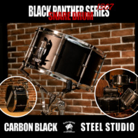 Tambour de studio Beatello Black Panther Series en acier noir carbone de haute qualité 13x7 HBJG1307 |   Enregistrement en studio en direct
