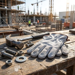 Gants de travail de sécurité en cuir, gants de sécurité en cuir de vachette, taille XL, anti-coupure, imperméables, de protection pour la construction - Product Image 5