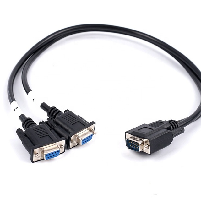 High Quality 5m High Speed VGA Cable 2-in-1 DB9P Male Double DB9P Male PVC Insulated Solid Conductor Bare for Computer Printer