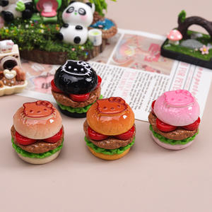 Aksesoris Resin Makanan Kartun Lucu 3D KT Cat Hamburger Charm DIY Jepit Rambut Gantungan Kunci Sepatu Casing Ponsel Ipadcase Kerajinan - Product Image 5