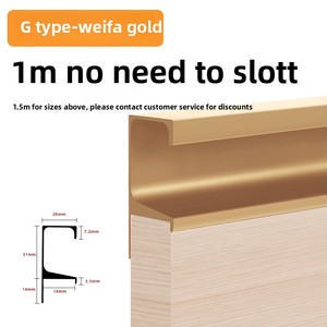 Modern Simple Stainless Steel Cabinet <strong>Door</strong> Handle Normcore Invisible Aluminum Alloy G-Shaped Slot-Free Drawer Wardrobe Handle - Product Image 6