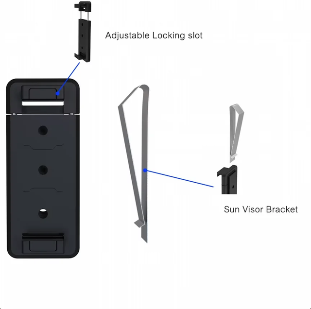 CUBETECH Remote Control Bracket Adjustable Locking Slot & Wall-mount Design Sun Visor Compatible Stable Holder