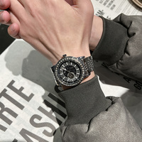 Montres Tourbillon automatiques pour hommes Montre squelette en acier inoxydable Montre automatique mécanique en diamant