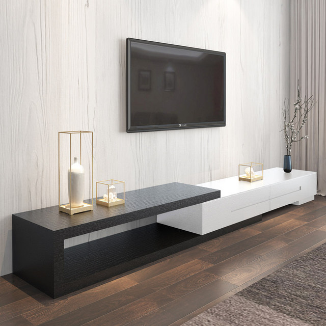 Factory Wholesale Modern Minimalist TV Cabinet Set, Extendable TV Stand, Nordic-style Living Room Cabinet for Small Apartments