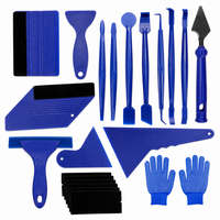 Kit d'outils de pose de film vinyle 21 pièces pour vitres de voiture, film teinté, spatule à feutre, raclette, couteau, étui souple