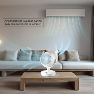Ventilador de escritorio ajustable de 10 velocidades recargable por Usb alimentado por batería con pantalla Led, temporizador de viento fuerte, ventilador de mesa oscilante automático - Product Image 5