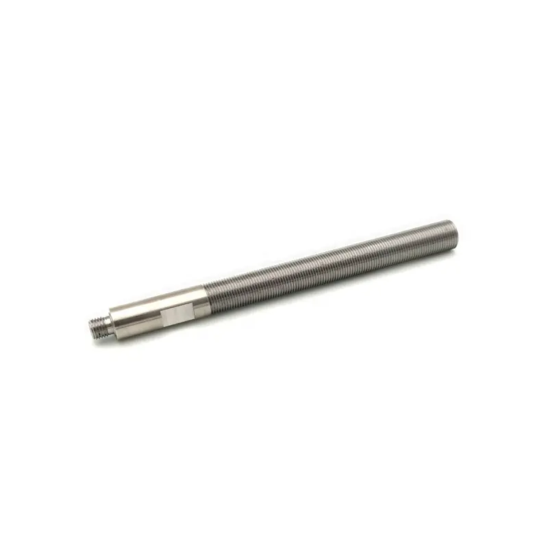 High precision custom stainless steel cnc lathe turning parts deep hole working external screw thread shafts