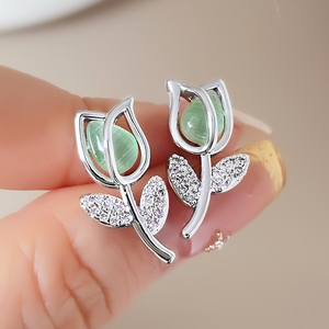 Pendientes de botón de oro chapado en cobre al por mayor, pendientes de botón de oro <span class=keywords><strong>euro</strong></span> con varias flores de rosa, pendientes de botón de oro de arena de Vietnam - Product Image 4
