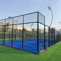 Terrain de padel panoramique professionnel 100x100x3mm, terrain de padel extérieur, cancha de padel