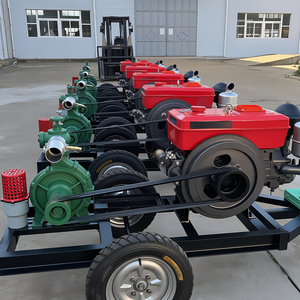 Diesel Water <b>Pump</b> With Wheels For Irrigation And Dewatering Agricultural Use Engine Driven <b>Green</b> And Red Model - Product Image 3