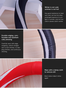 Accesorios de coche Interior de lujo brillo Rhinestone brillante diamante cristal <span class=keywords><strong>volante</strong></span> cubierta - Product Image 6