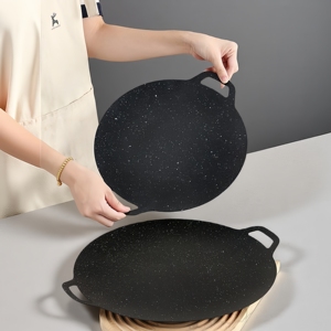 Padella Rotonda per Barbecue Coreano, Griglia da Campeggio per Esterni, Utensile da Cucina Antiaderente in Ghisa, Padella per BBQ, <span class=keywords><strong>Teglia</strong></span> in <span class=keywords><strong>Pietra</strong></span> Medicale - Product Image 1