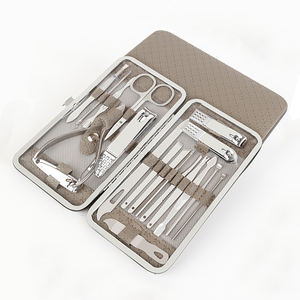 Vente chaude 8/12/16/19 pièces manucure pédicure coupe-ongles ensemble en acier inoxydable coupe-ongles ciseaux <span class=keywords><strong>Kit</strong></span> de toilettage avec étui de voyage - Product Image 1