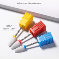 5 pièces manucure perceuse électrique accessoire carbure de tungstène polisseuse à ongles Bit 3/32 taille différentes couleurs épaisseur céramique