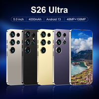 Smartphone S26 Ultra Mini 5G 6 Go + 128 Go Deca Core Android 13 Appareil Photo 108 MP Double SIM Reconnaissance Faciale Débloqué Téléphone Portable Économique