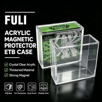 Boîte de présentation en acrylique transparente pour cartes Elite Trainer Box avec protection UV et couvercle magnétique
