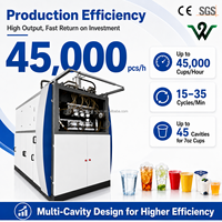 Machine de fabrication de gobelets en plastique PP/PS/PET/PVC entièrement automatique d'occasion avec pompe à moteur pour gobelets jetables à grande vitesse pour café/eau/jus