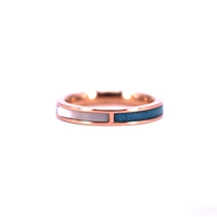 THX Schmuck Zertifizierter Zerkleinerter Türkis und Muschel Roségold Titan Ehering 4mm Damen Verlobungsring