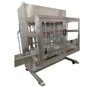 Servo motor automatic liquid palm oil filling capping sealing and labeling machine packaging line