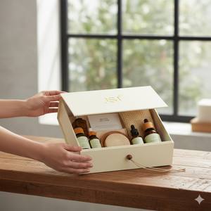 Caja de Regalo Rígida Ecológica <span class=keywords><strong>con</strong></span> Materiales Reciclados para Kits de Spa y Bienestar de Alta Gama - Product Image 6