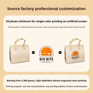 Bolsa de tela no tejida gruesa y portátil con aislamiento térmico sellado con papel de aluminio desechable de grado alimenticio para pastel de leche - Product Image 3