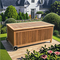 Boîte de coussin en bois écologique avec roues pour un déplacement pratique