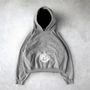 Heavyweight Custom logo Acid Wash Oversized Boxy Fit <b>Sun</b> Faded Pocket Zipper <b>Drop</b> Shoulder Hoodie for Men Manufacturer - Product Image 2