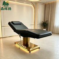 Table de massage électrique pour physiothérapie, lit de soin réglable pour cils et visage, base métallique, lit de massage spa, lit facial pour salons de beauté
