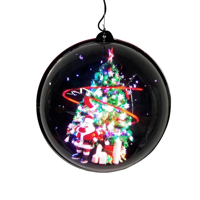 Holoballo 3d Hologram Advertising Christmas Ball 32cm Diameter With Fixed Content Led Ball for Indoor and Outdoor Decor