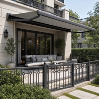 Auvent électrique à cassette intégrale rétractable pour balcon, terrasse, fenêtre, auvent extérieur, protection UV, housse en tissu HDPE