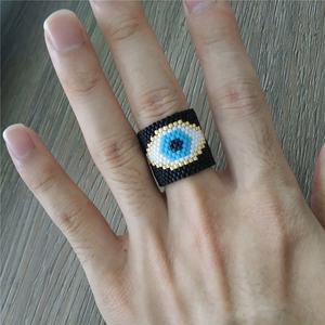 MI-R180002A mal de ojo Anillos MIYUKI mujeres hombres 2019 verano turco mal de ojo, anillo de Anillos Mujer hecho a mano telar - Product Image 4