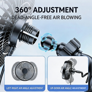 Ventilador para Coche 24V 12V Conexión USB Aspas de 4 Pulgadas 6.5W Alta Potencia de Viento 50-60dB Silencioso Ventilador de Una Sola Cabeza para Camiones Grandes - Product Image 5