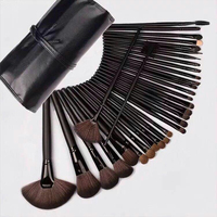 Ensemble de 32 pinceaux de maquillage professionnels pour le visage, poils synthétiques, manche en plastique, sac en PU, outils de beauté, cadeau pour femmes