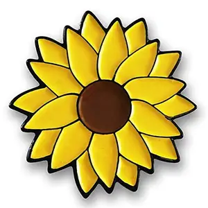 Manufacture Customized Soft Enamel Metal Flower Sunflower Badge Lapel Pin Souvenirs Cute Enamel Pin For Women