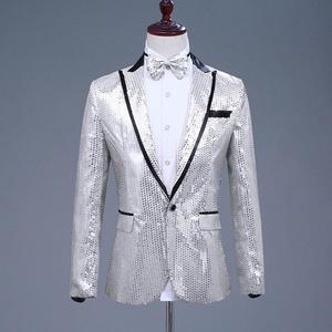Abito <span class=keywords><strong>da</strong></span> uomo multicolore con perle e paillettes <span class=keywords><strong>blu</strong></span>, argento, rosse, scintillanti, per feste di matrimonio e spettacoli teatrali - Product Image 6