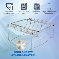 Support de cuisson pliable 3-en-1 innovant en acier inoxydable pour fumoir, barbecue et rôtissoire, idéal pour cuisses et ailes de poulet