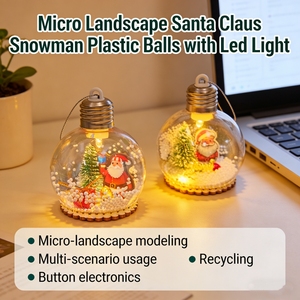 Boule en plastique personnalisée pour micro-paysage, avec lumière LED et gravure laser par sublimation, pour décorations de Noël - Product Image 3