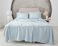 Couette de luxe King Size uni coton drap plat ensembles de draps ensemble de literie