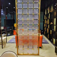 Fabricant de blocs de verre en acier inoxydable design, écrans de séparation étanches pour l'ingénierie de la salle à manger du hall de l'hôtel