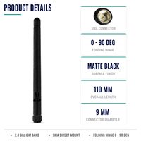 Antenne pliable 2,4 GHz 2dBi avec connecteur SMA 110 mm pour passerelle de maison intelligente, routeur WiFi, point d'accès, modules IoT sans fil – Vente en gros