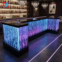 Mur d'eau à bulles LED, comptoir de bar, panneau à bulles en acrylique avec éclairage RGB, mobilier de bar commercial pour salon, boîte de nuit, restaurant