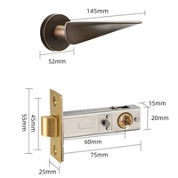 Vente chaude Nouvelle conception Moderne Poignée de porte à levier en laiton massif pour café Serrure B2B Passage Confidentialité Hôtel Villa Cuisine Vente en gros